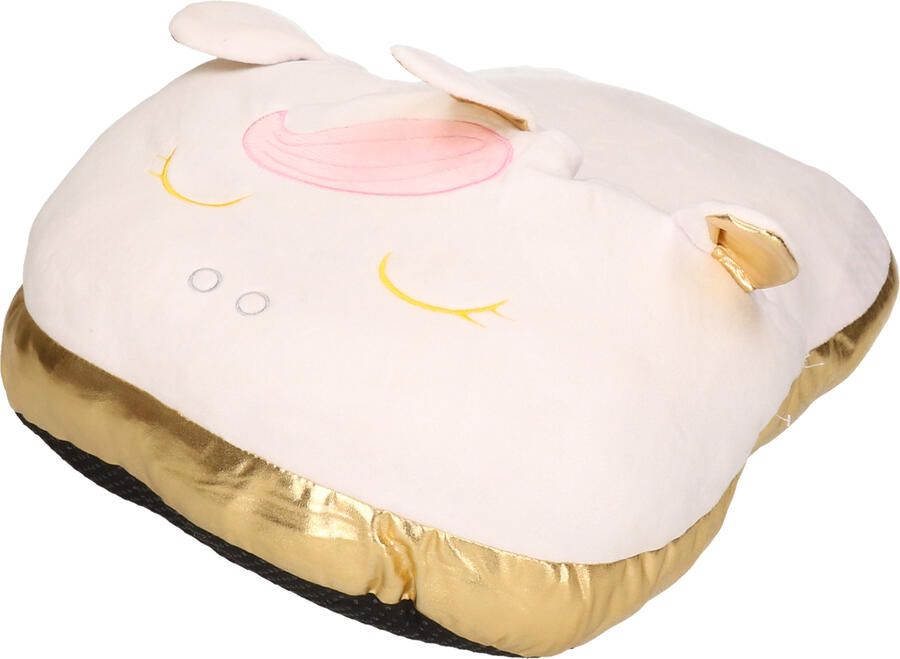 ITEM international ITEM Eenhoorn voetenwarmer slof wit zacht pluche one size meisjes en dames