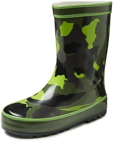 Merkloos Groene peuter kinder regenlaarzen met camouflage print