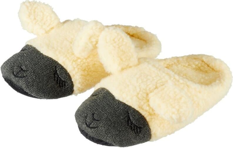 Merkloos Kinder dieren pantoffels sloffen lama alpaca beige slippers