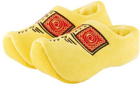 Merkloos Pluche gele klompen clogs sloffen pantoffels voor kleuters