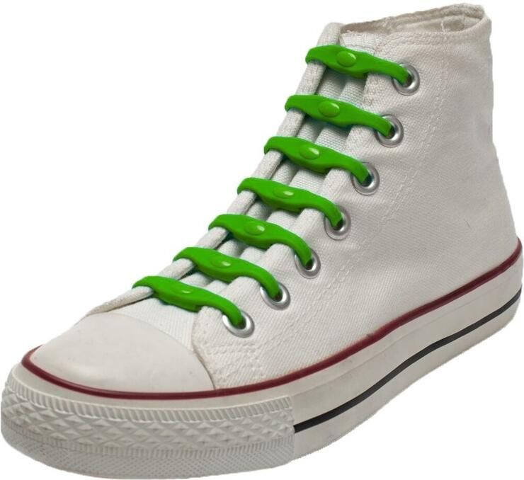 Shoeps elastische veters 14x groen sneakers sportschoenen geen strikken nodig