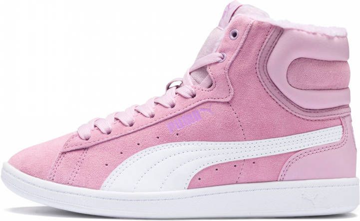 PUMA Vikky Mid Fur hoge kinderschoenen, Roze/Wit, Maat 29 | - Schoenen.nl