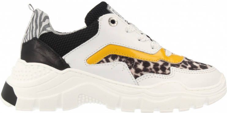 RED-RAG Witte Sneakers Met Leopard Print | Red Rag 13260