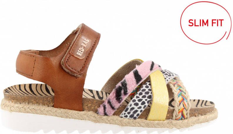 Red Rag 19260 leren sandalen cognac dierenprint - Foto 3