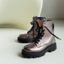 Red-rag 12474 371 Bronze Metallic Biker boots - Thumbnail 4