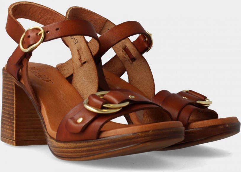 schoen houten zool blokhak plateau leer