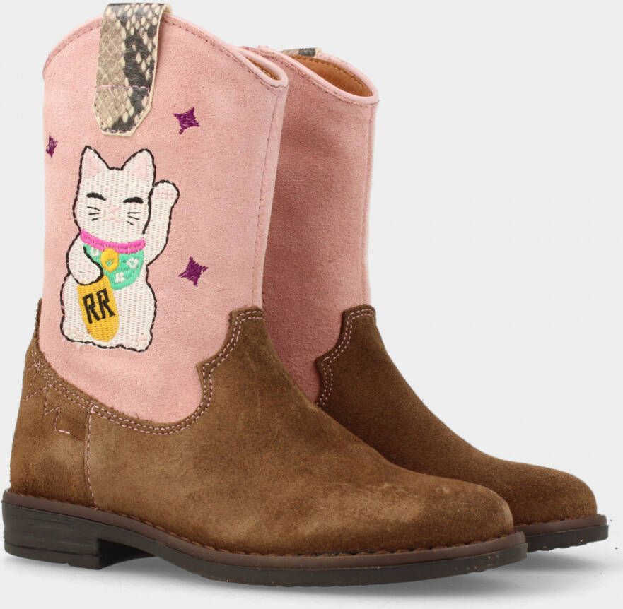 RED-RAG Cognac roze western boot | 12488
