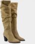 MW RED-RAG Hoge taupe suede laarzen | 78566 - Thumbnail 2