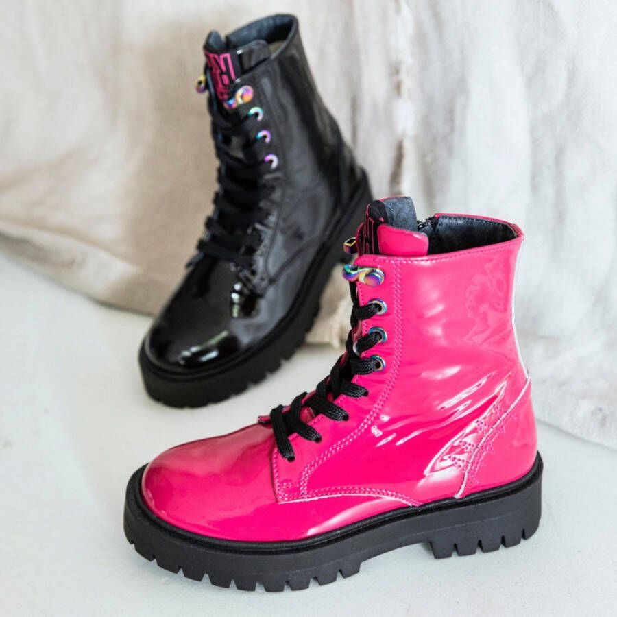 RED-RAG Roze biker boots | 12394