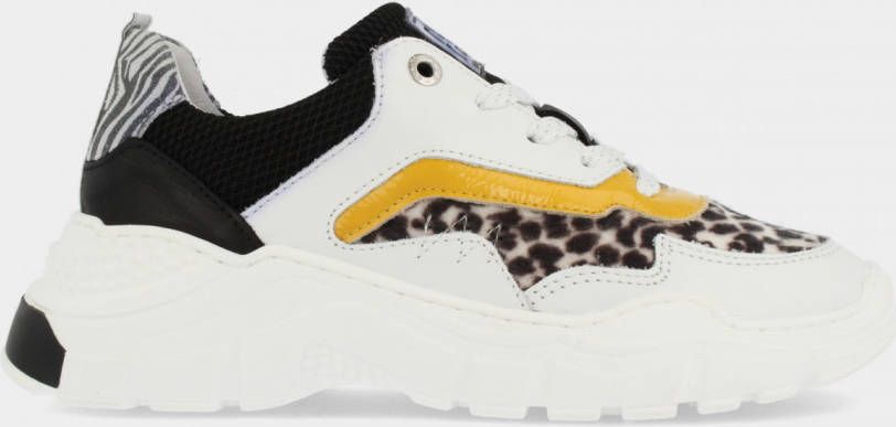 RED-RAG Witte Sneakers Met Leopard Print | Red Rag 13260