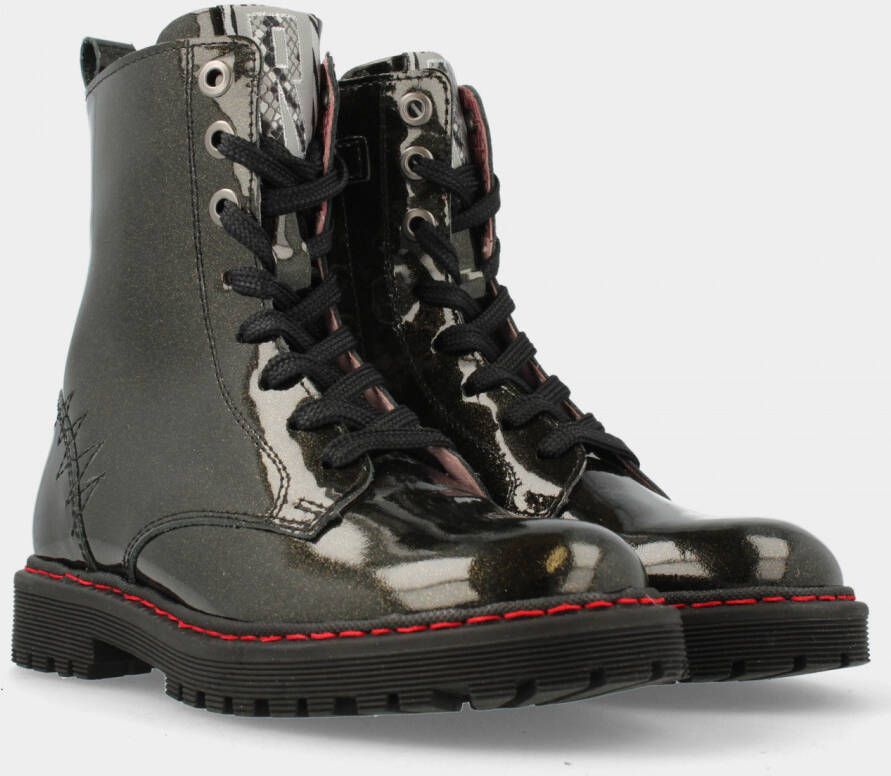 Red-rag 12436 925 Black Patent Veter boots