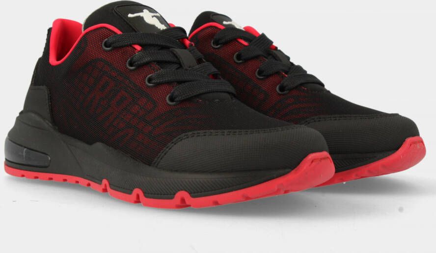 RED-RAG Zwarte sneakers met rood | 13795