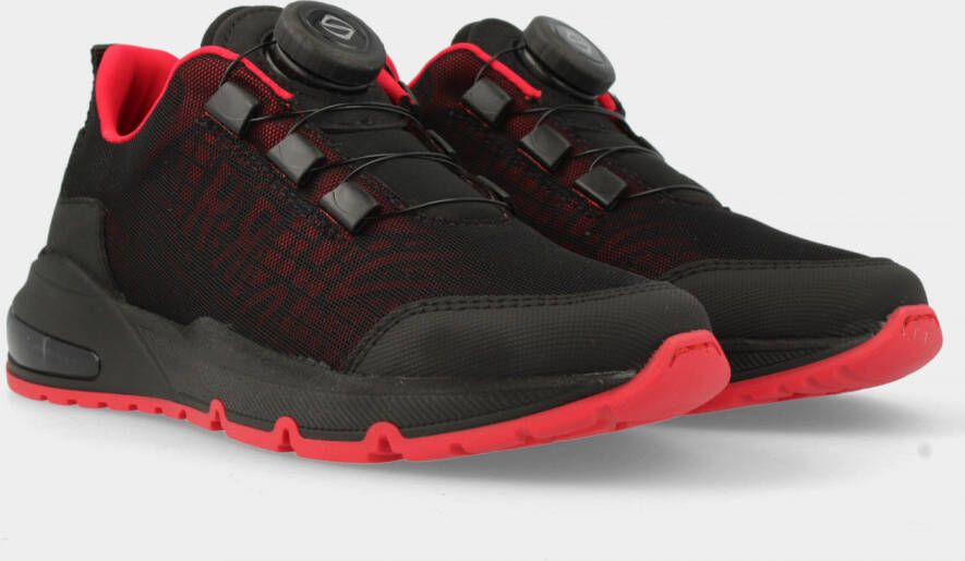 RED-RAG Zwarte sneakers met rood | 13805