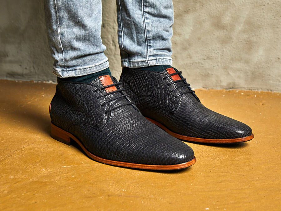 Rehab Footwear Gregory Triangle | Zwarte nette schoenen