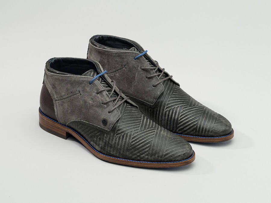 Rehab Footwear Salvador Zig Zag | Halfhoge grijze nette schoenen