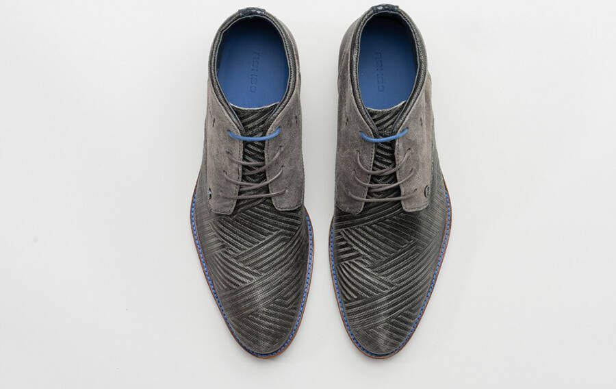 Rehab Footwear Salvador Zig Zag | Halfhoge grijze nette schoenen