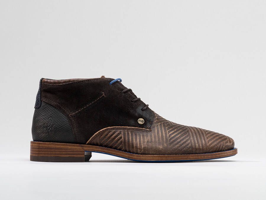 Rehab Footwear Salvador Zig Zag | Halfhoge bruine nette schoenen