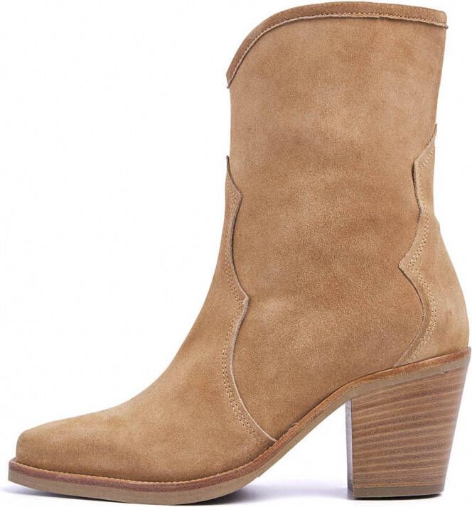 VIA VAI Anika Cliff Enkellaarsjes dames Beige - Schoenen.nl