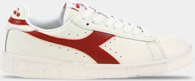 Diadora Game L Low Waxed Wit Rood Dames