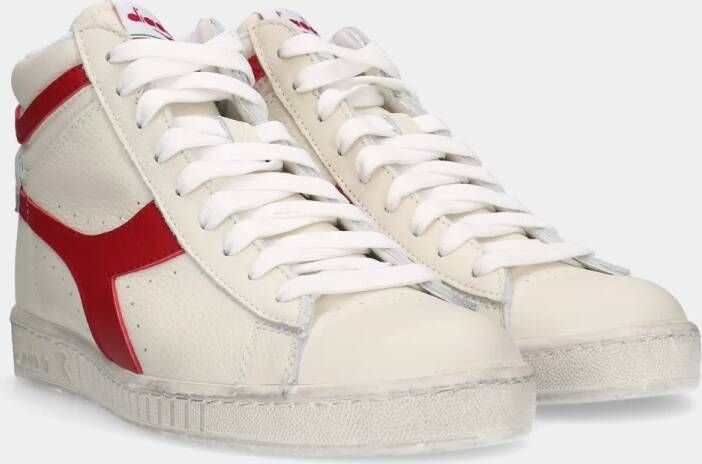 Diadora Game L High Waxed White Red pepper heren sneakers