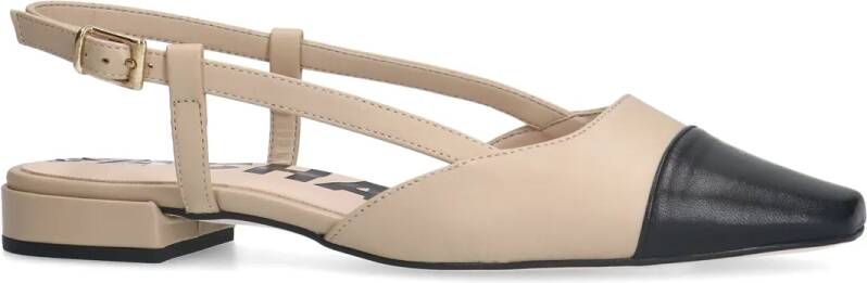 Sacha Beige leren slingbacks