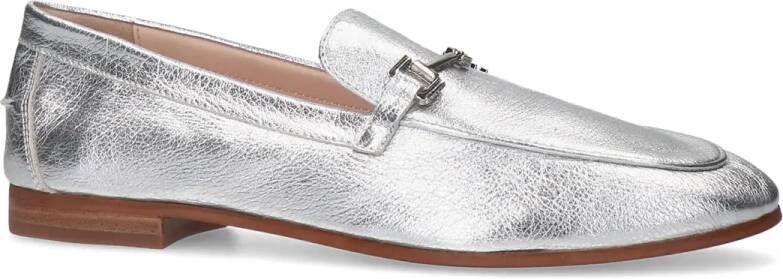 Sacha Zilveren leren loafers met chain