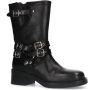 Sacha Dames PRE-ORDER Zwarte buckle biker enkelboots - Thumbnail 3