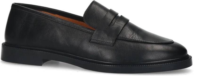 Sacha Zwarte leren penny loafers