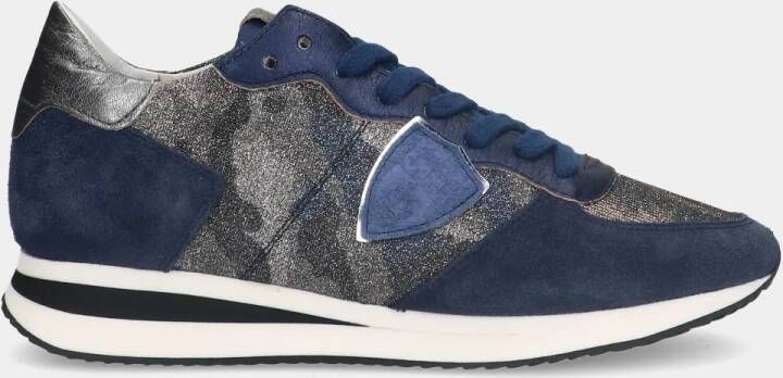 PHILIPPE MODEL TRPX Low Women Blue Glitter dames sneakers