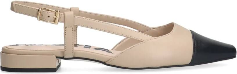 Sacha Beige leren slingbacks