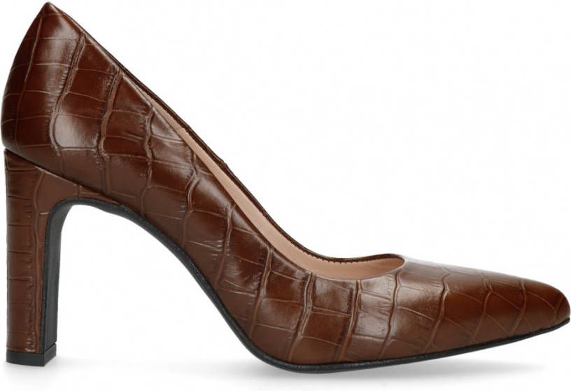 Sacha Bruine leren croco pumps