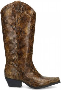 Sacha Bruine leren slangenprint cowboylaarzen limited edition