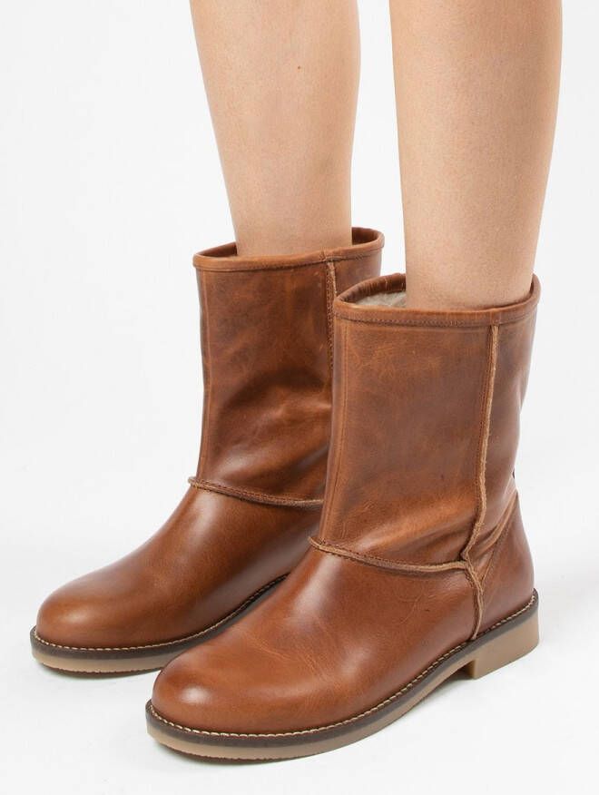Sacha Dames Cognac korte laarzen met imitatiebont - Foto 3