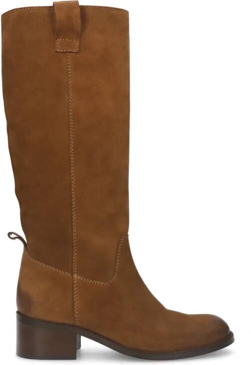 Sacha Dames Cognac suéde hoge laarzen met hak - Foto 3