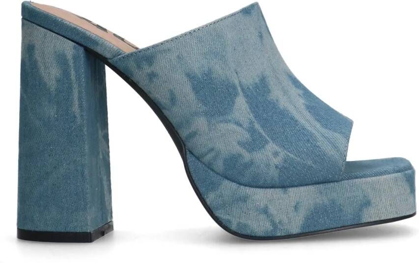 Sacha Dames Denim muiltjes met plateau hak - Foto 2