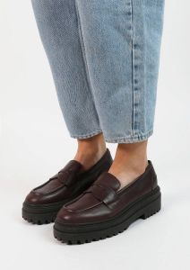Sacha Donkerbruine leren loafers