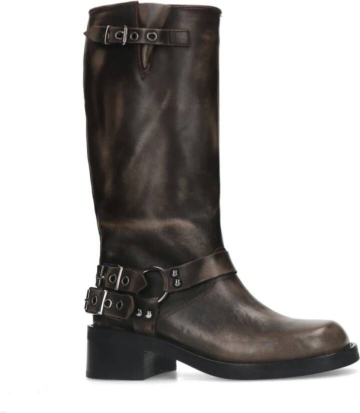 Sacha Dames PRE-ORDER Greywashed buckle biker boots - Foto 3