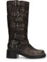 Sacha Dames PRE-ORDER Greywashed multi buckle biker boots - Thumbnail 2