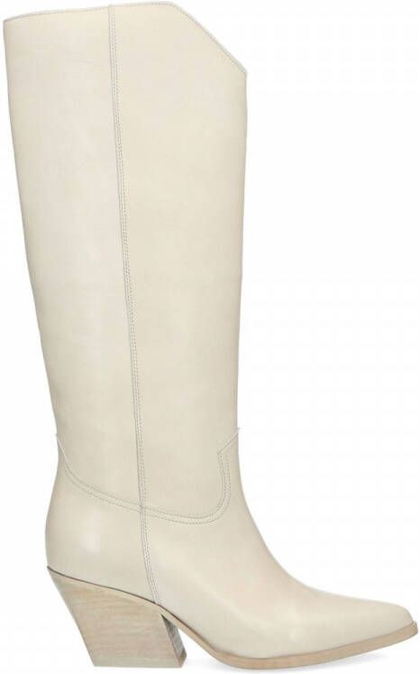 Sacha Hoge off white leren cowboylaarzen - Schoenen.nl