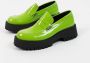 Sacha Dames Limegroene leren loafers - Thumbnail 2