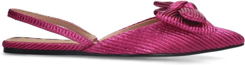 Sacha Roze metallic slingbacks met strik