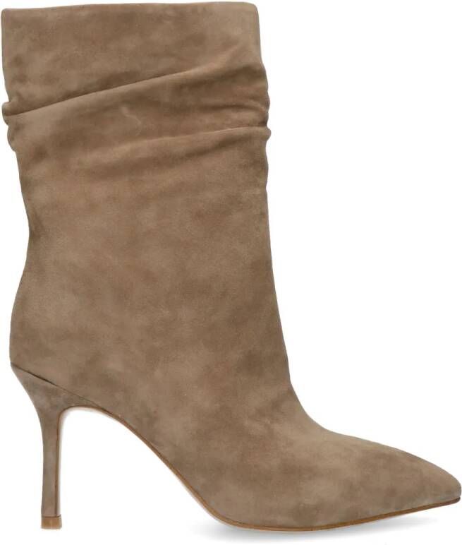 Sacha Dames Taupe suéde enkellaarsjes met naaldhak - Foto 2