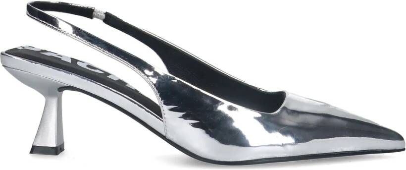 Sacha Zilveren metallic slingback pumps