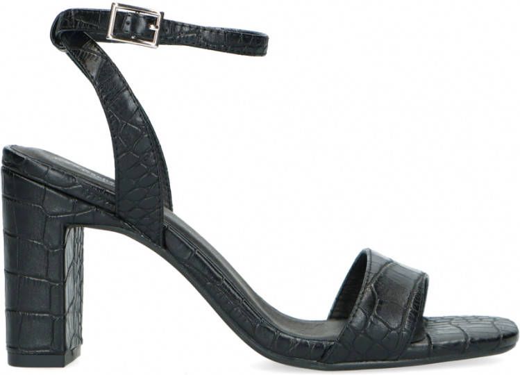 Sacha Zwarte crocoprint sandalen met hak - Schoenen.nl