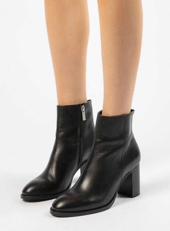 Sacha Dames Zwarte leren enkellaarsjes met hak - Foto 3