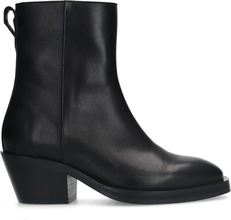 Sacha Dames Zwarte leren enkellaarsjes met hak - Foto 2
