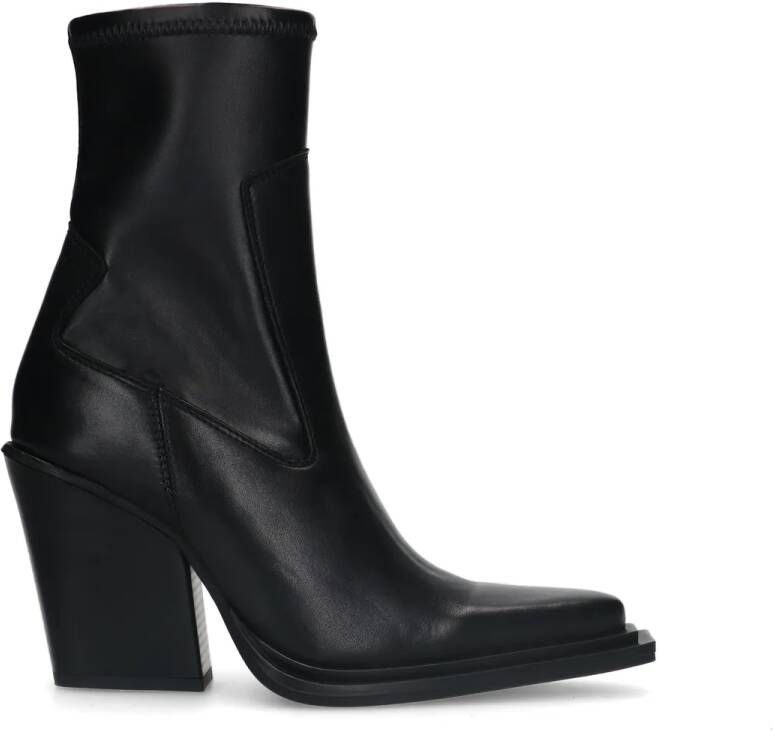 Sacha Dames Zwarte leren enkellaarsjes met hak - Foto 3