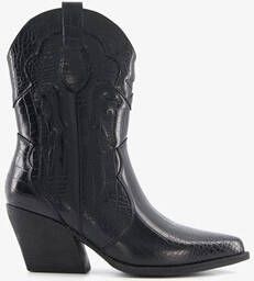 Blue Box dames croco western laarsjes zwart