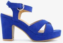 Blue Box dames sandalen met hak kobalt blauw