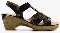 Blue Box dames sandalen met hak zwart goud